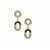 Ratanakiri Zircon Earrings in Gold Plated Sterling Silver 1.30cts