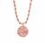 Strawberry Quartz Dreamscape Carving with Freshwater Cultured Pearl Gold Tone Sterling Silver Necklace