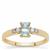 Santa Maria Aquamarine Ring with White Zircon in 9K Gold 0.50cts