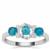 Neon Apatite Ring with White Zircon in Sterling Silver 1.08cts