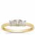 Asscher Cut Diamond Ring in 18K Gold 0.55ct