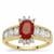 Burmese Ruby Ring with White Zircon in 9K Gold 3.15cts