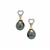 Tahitian Cultured Pearl Earrings with White Zircon in 9K Gold (9.5mm)