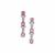 Rose cut Sakaraha Pink Sapphire Earrings with White Zircon in Sterling Silver 1.25cts