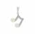 Kaori Cultured Pearl Music Note Pendant with White Zircon in Sterling Silver (5mm)