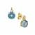 Lehrer TorusRing Rio Aqua Topaz Earrings with Diamonds in 9K Gold 3.55cts