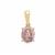 Lehrer Torus Ring Rose De France Amethyst Pendant with Natural Pink Diamonds in 9K Gold 1.20cts