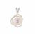 Freshwater Cultured Pearl Pendant with White Topaz in Sterling Silver (10.50mm)