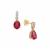Bemainty Ruby Earrings with White Zircon in 9K Gold 2.30cts