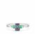 Bi Colour Tanzanite Ring with Colombian Emerald in Sterling Silver 0.85ct