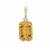 Lehrer Loom of Light Cut Champagne Quartz Pendant with Natural Zircon in 9K Gold 12.30cts