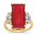 Malagasy Ruby Ring with White Zircon in 9k Gold 14.55cts (F)