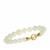 Type A Khotan Mutton Fat Jade Graduated Bracelet with White Topaz in Gold Tone Sterling Silver 104.21cts