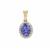 AA Tanzanite Pendant with White Zircon in 9K Gold 1.35cts