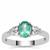 Botli Green Apatite Ring with White Zircon in 9K White Gold 1.15cts