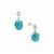 Bonita Blue Turquoise Earrings with White Zircon in Sterling Silver 7.50cts