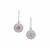 Minas Gerais Kunzite Earrings with White Zircon in Sterling Silver 3.10cts