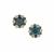 Blue Diamonds Earrings with White Diamonds in 9K Gold 0.51ct