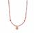 Kaori Freshwater Cultured Pearl Necklace with Strawberry Quartz in Gold Tone Sterling Silver (6x7mm) 