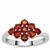 Red Garnet Ring in Sterling Silver 1.55cts