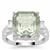 Prasiolite Ring with White Zircon in Sterling Silver 7.40cts