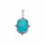 Congo Chrysocolla Pendant with Nigerian Pink Sapphire in Sterling Silver 11cts