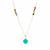Amazonite Necklace with Multi-Colour Tourmaline in Gold Tone Sterling Silver 15cts