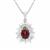 Umbalite Garnet Necklace with White Zircon in Sterling Silver 6.60cts