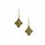 Green Dragon Demantoid Garnet Earrings with White Zircon in 9K Gold 3.20cts