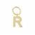 Molte R Letter Charm in Gold Plated Silver