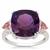 Tanzanian Amethyst Ring with Pink Tourmaline in Sterling Silver 7.35cts