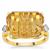 Lehrer Loom of Light Cut Champagne Quartz Ring with White Zircon in 9K Gold 12.40cts