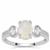 South Indian Moonstone, Aquaiba™ Beryl Ring with White Zircon in Sterling Silver 1.80cts