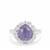 Rose Cut Tanzanite Ring with White Zircon in Sterling Silver 5.10cts