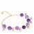 Kaori Freshwater Cultured Pearl Bracelet with Amethyst in Gold Tone Sterling Silver 