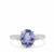 Tanzanite Ring with White Zircon in Sterling Silver 2.85cts