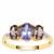 AA Tanzanite, Mahenge Purple Spinel & White Zircon Ring in 9K Gold 1.85cts