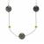Tahitian Cultured Pearl Necklace with Multi Gemstone in Sterling Silver (11mm)