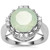 Prehnite Ring with White Zircon in Sterling Silver 7.16cts