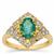 Zambian Emerald Ring with Diamonds in 18K Gold 1.93cts 