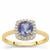 AA Tanzanite Ring with White Zircon in 9K Gold 1.25cts