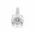 Portuguese Cut Natural Crystal Quartz Pendant with White Zircon in Sterling Silver 7.15cts