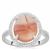 Nanhong Agate Ring with White Topaz in Sterling Silver 5.22cts