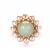 Type A Burmese Green Jadeite Ring with Kaori Cultured Pearl in Gold Tone Sterling Silver