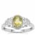 Ambilobe Sphene Ring with White Zircon in Sterling Silver 1.17cts