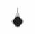 Black Onyx Pendant with White Zircon in Sterling Silver 4.25cts