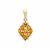 Nigerian Yellow Tourmaline Pendant with White Zircon in 9K Gold 1.30cts