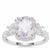 Sapucaia Quartz Ring with White Zircon in Sterling Silver 3.55cts