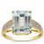 Santa Maria Aquamarine Ring with White Zircon in 9K Gold 4.35cts