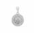 Optic Quartz Pendant with White Zircon in Sterling Silver 2.15cts